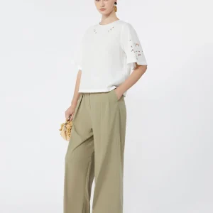 Top in popeline di cotone con ricami - BIANCO - WEEKEND MAX MARA