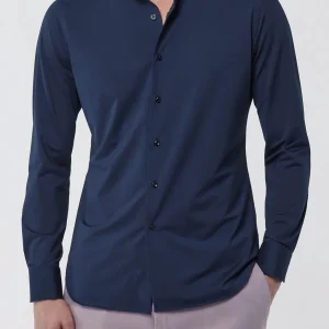 ACT558ML CAMICIA IN JRS UOMO. COLORE 021 BLU NAVY