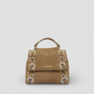 SS26-B02019-PEF  BORSA SVEVA XS  PEACH FLOWERS  BISCOTTO