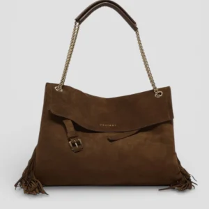 SS26-B02212-PFG  BORSA  VENUS M PEACH FRINGE COCOA