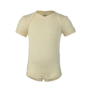 Body in Lana Seta  - Body Manica Corta - Ecru - Certificato GOTS