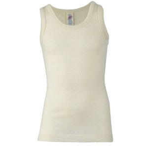 Canottiera Lana Seta - Senza Maniche - Ecru - Certificato GOTS