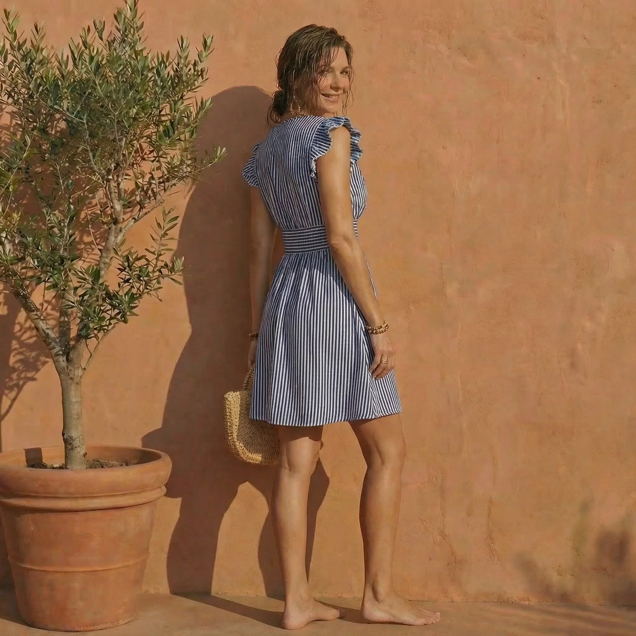 Abito corto a righe | La Parisienne - immagine 3