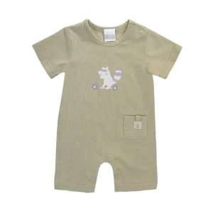 Pagliaccetto Tutina Estiva 100% Cotone Organico - Olive