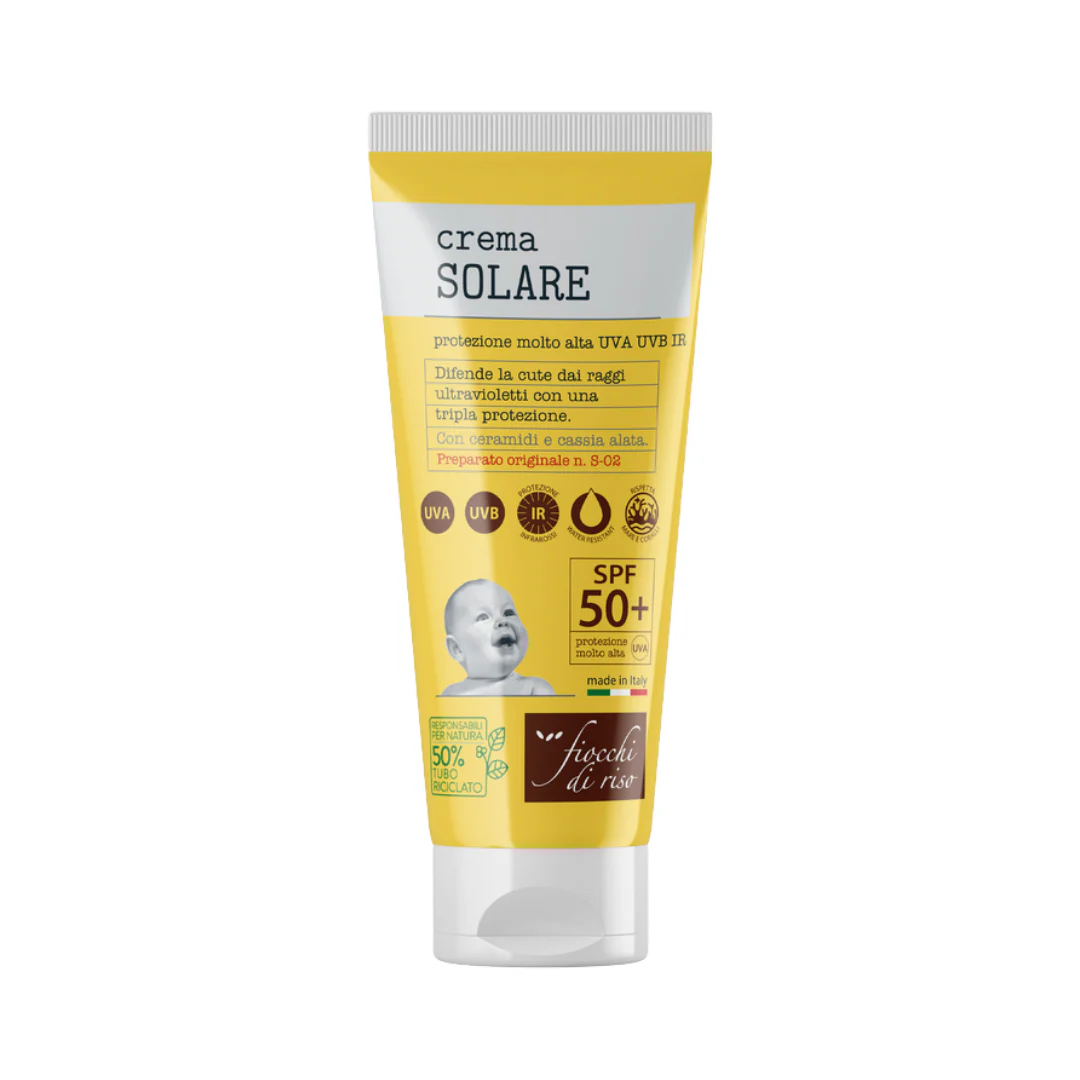 Fiocchi di Riso - Crema Solare Bimbi SPF 50+ 100ml - tripla protezione UVA, UVB e IR,