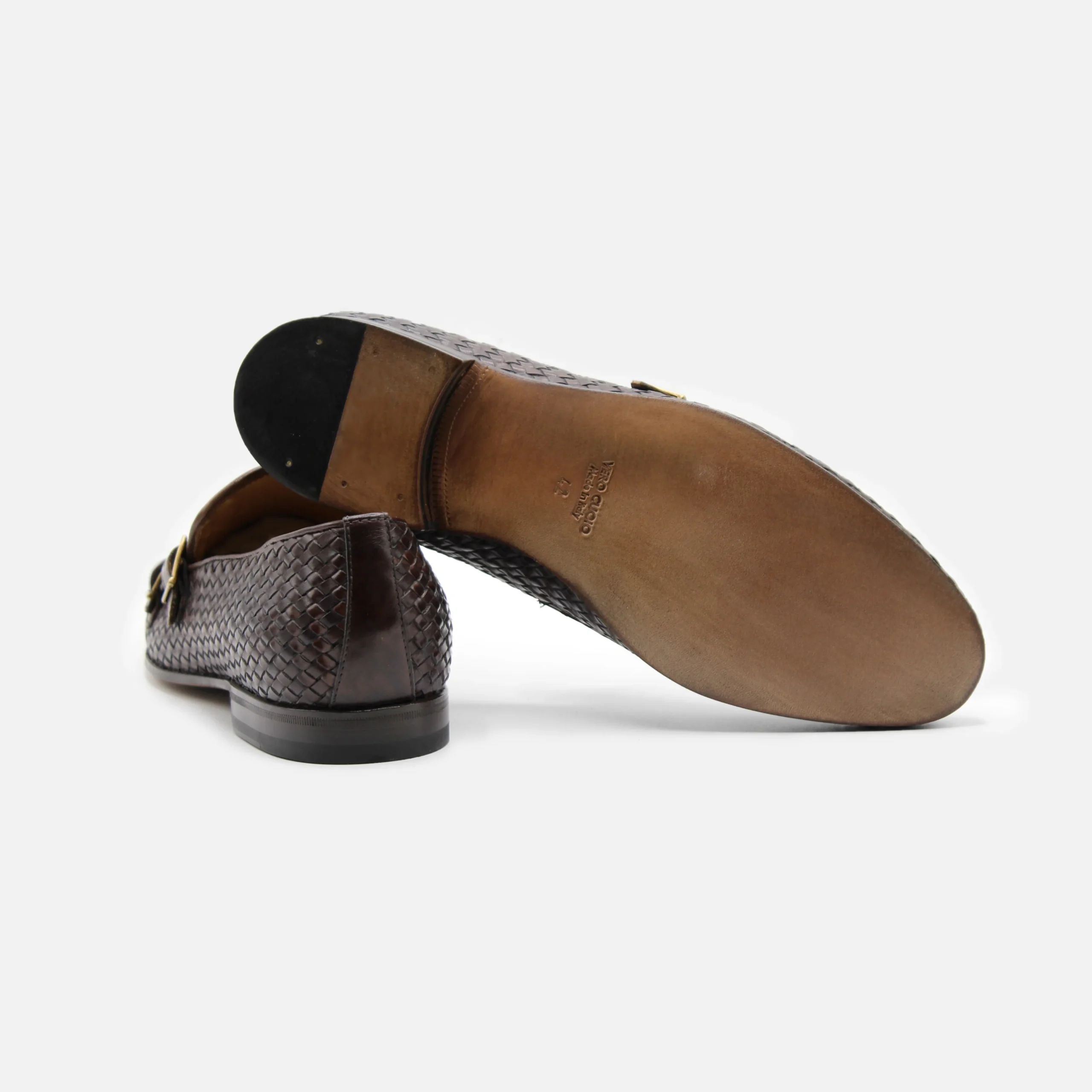 Genova Pelle Intrecciata Marrone Scuro - immagine 4