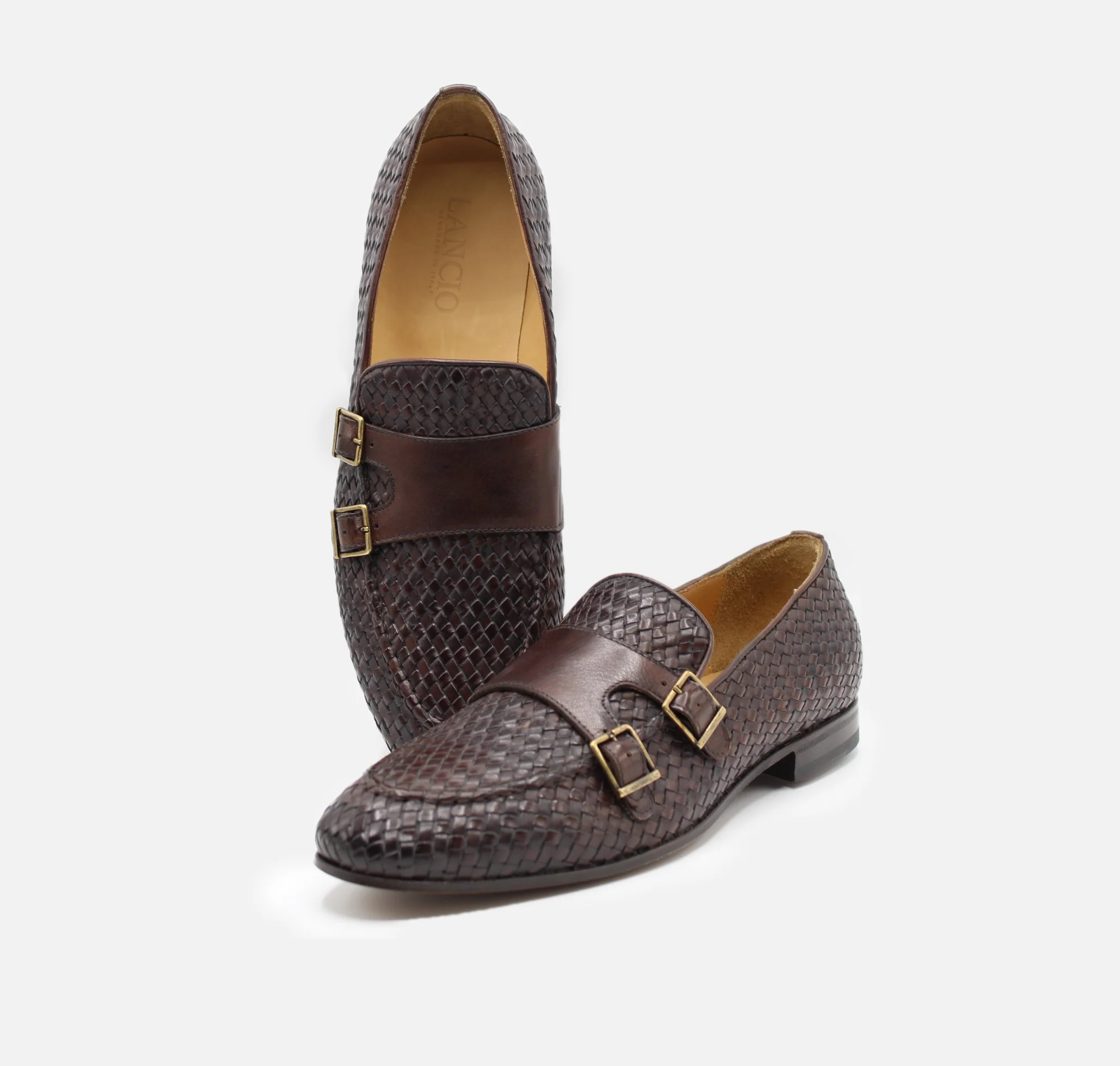 Genova Pelle Intrecciata Marrone Scuro - immagine 5