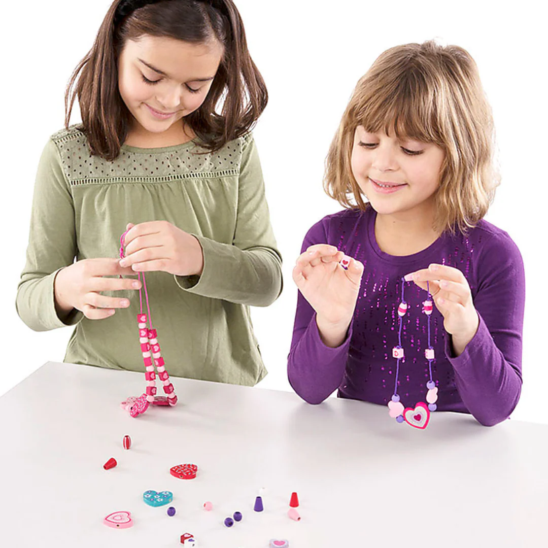 Perline per Collane in Legno - 450 Pezzi - Rosa - immagine 3