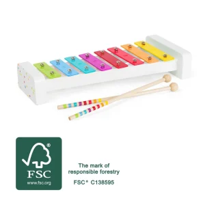 Gioco in legno Xilofono con spartito musicale - dai 18 Mesi