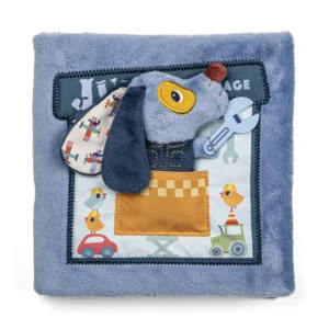 Lilliputiens Libro di stoffa sensoriale “Il garage di Jules” – Quiet Book 12 mesi