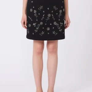 Gonna corta scuba con ricami in strass - WEEKEND MAX MARA