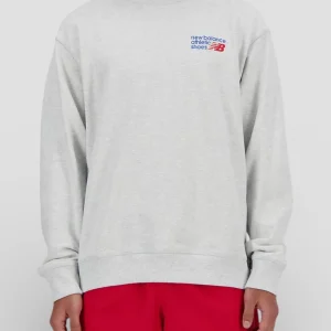 SS26-MT41547AHH FELPA SENZA CAPPUCCIO ATHLETIC PREMIUM LOGO CREW COL.ASH HEATHER