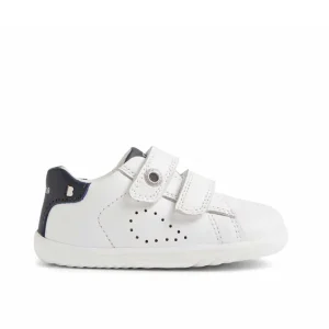 Bobux Step Up Maverick - Bianco e Navy - Scarpine Primi Passi in Pelle