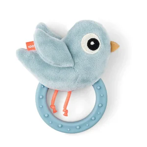 Sonaglio Uccellino con Massaggiagengive - Celeste - Facile da afferrare