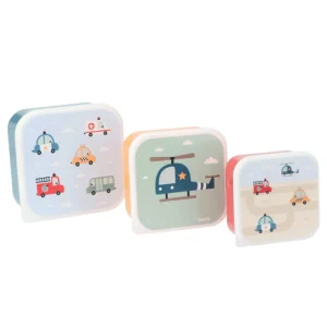 Set di 3 Contenitori Scatoline Porta Merenda - Macchinine